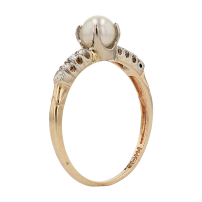 14K Yellow Gold Cultured Pearl Fashion Ring