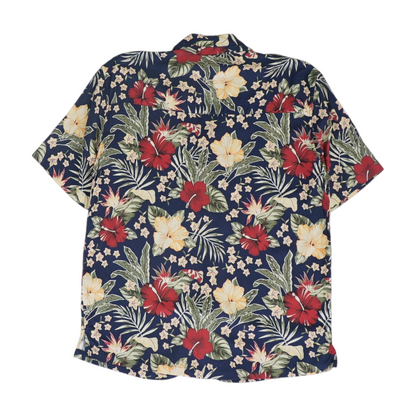 Navy Floral Short Sleeve Button Down