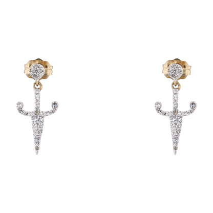 10K Yellow Gold Diamond Drop Earrings