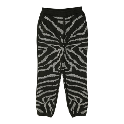 Black Animal Print Regular Pants