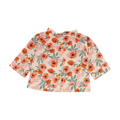 Pink Floral Long Sleeve Blouse