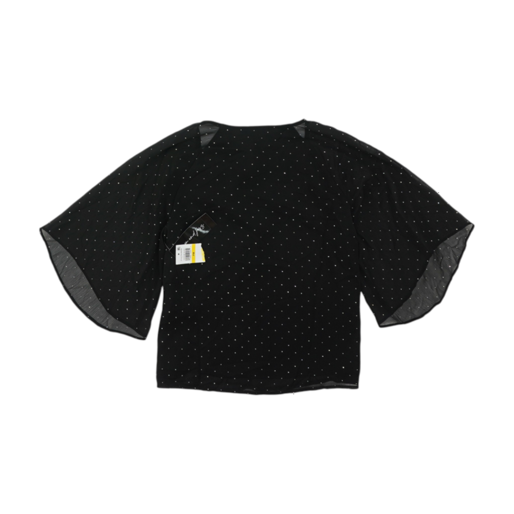 Black Petite Cropped Blouse