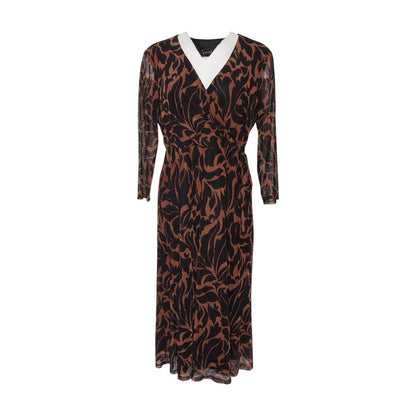 Brown Petite Graphic Midi Dress