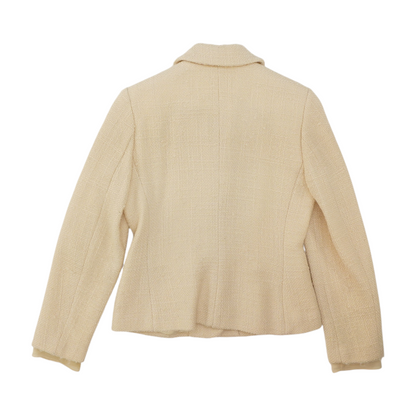 Beige Solid Blazer