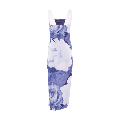 Blue Floral Midi Dress