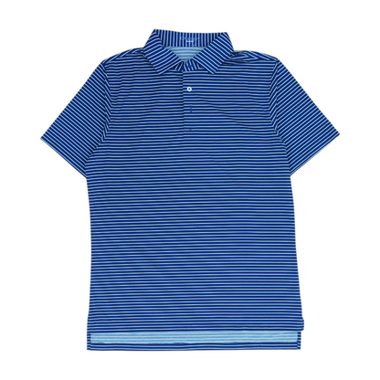 Blue Striped Short Sleeve Polo