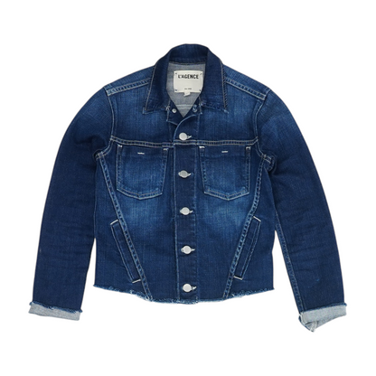 Blue Solid Denim Jacket