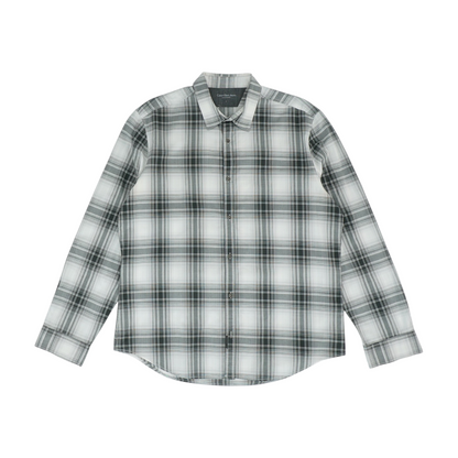 Gray Plaid Long Sleeve Button Down