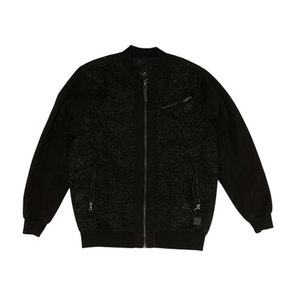 Black Eyelet Bomber Jacket