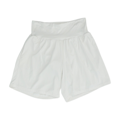 White Solid Active Shorts