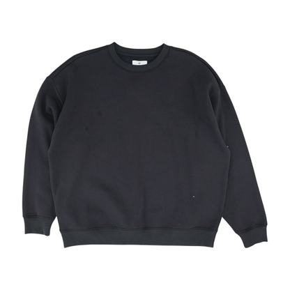 Black Solid Sweatshirt Pullover