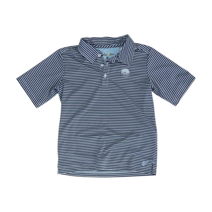 Blue Striped Short Sleeve Polo