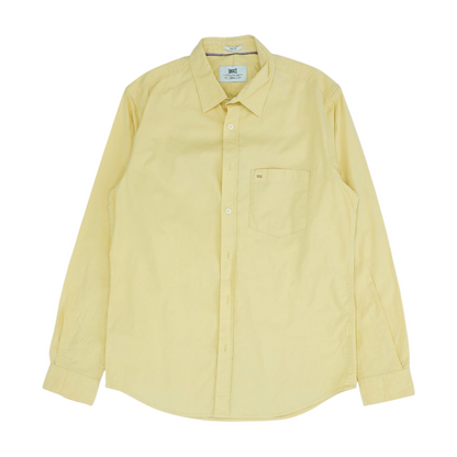 Yellow Solid Long Sleeve Button Down