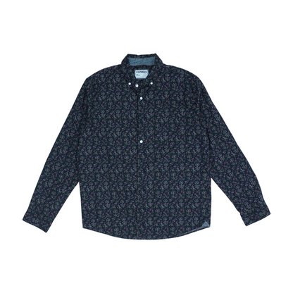 Black Floral Long Sleeve Button Down