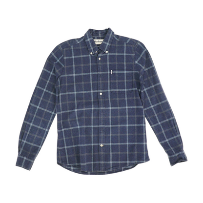 Navy Plaid Flannel Button Down