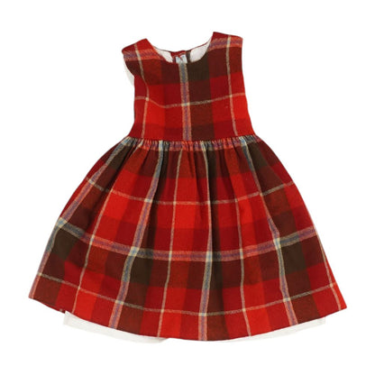 Red Plaid Midi Dress