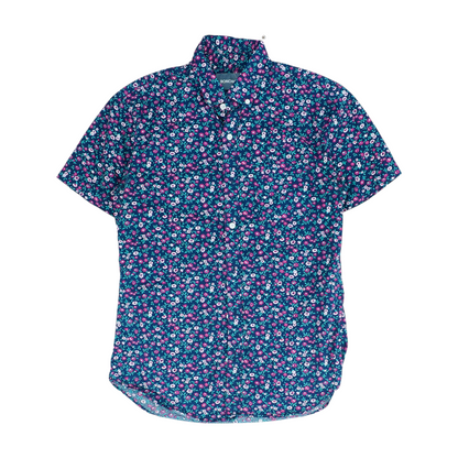 Pink Floral Short Sleeve Button Down