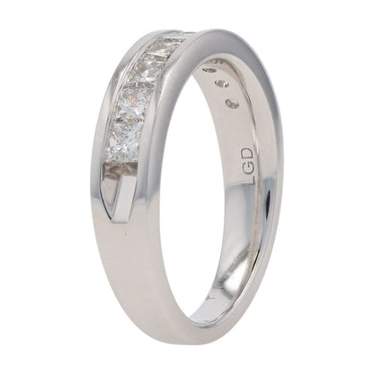 1 Ct 10K White Gold Lab Grown Diamond Princess Cut Channel Set Band