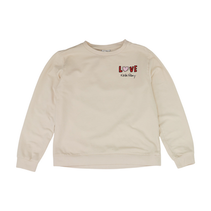 Beige Solid Sweatshirt Pullover