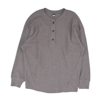 Brown Maternity 1/4 Zip Sweater