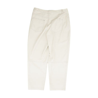 Beige Solid Five Pocket Pants