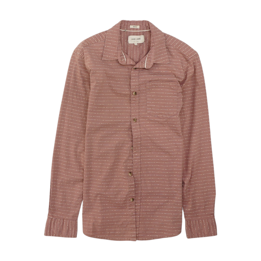 Mauve Graphic Long Sleeve Button Down