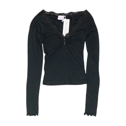 Black Solid Pajama Top
