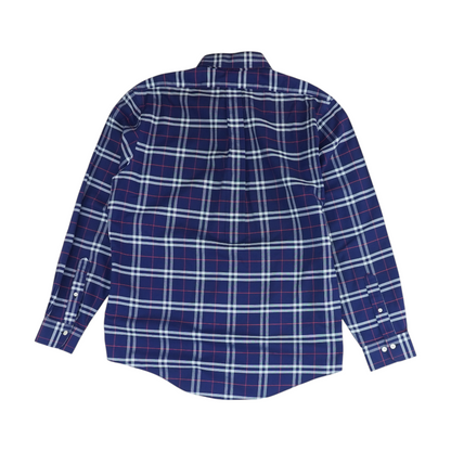 Blue Plaid Long Sleeve Button Down