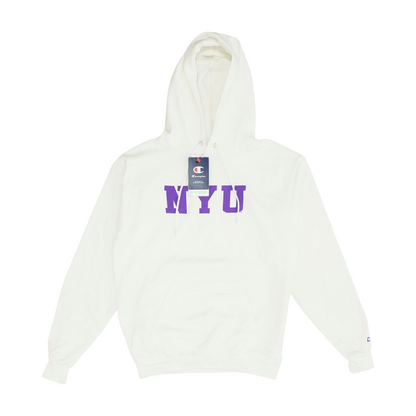 White Graphic Hoodie Pullover