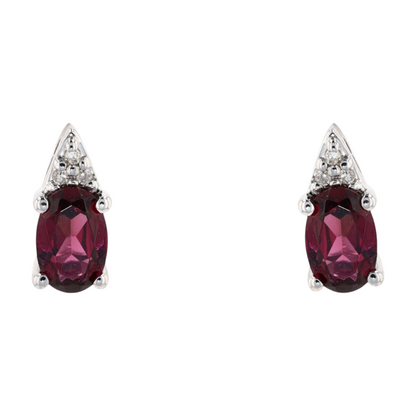 1/2 ctw 10K White Gold Garnet Stud Earrings