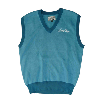 Blue Solid Pullover Sweater