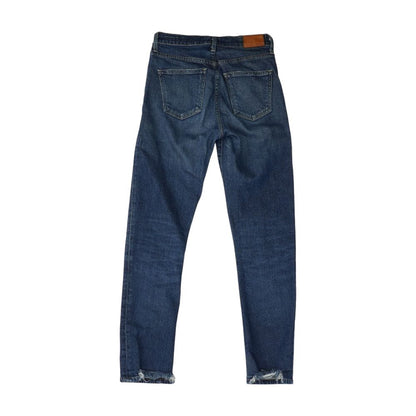 Blue Mid Rise Slim Leg Jeans