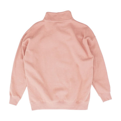 Mauve Solid 1/4 Zip Pullover