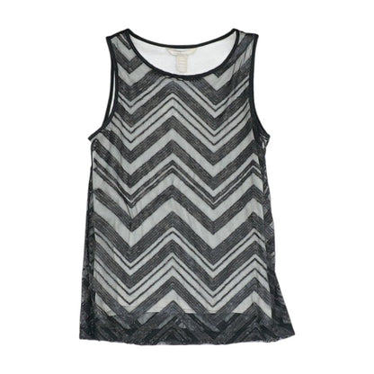 Black Chevron Sleeveless Blouse