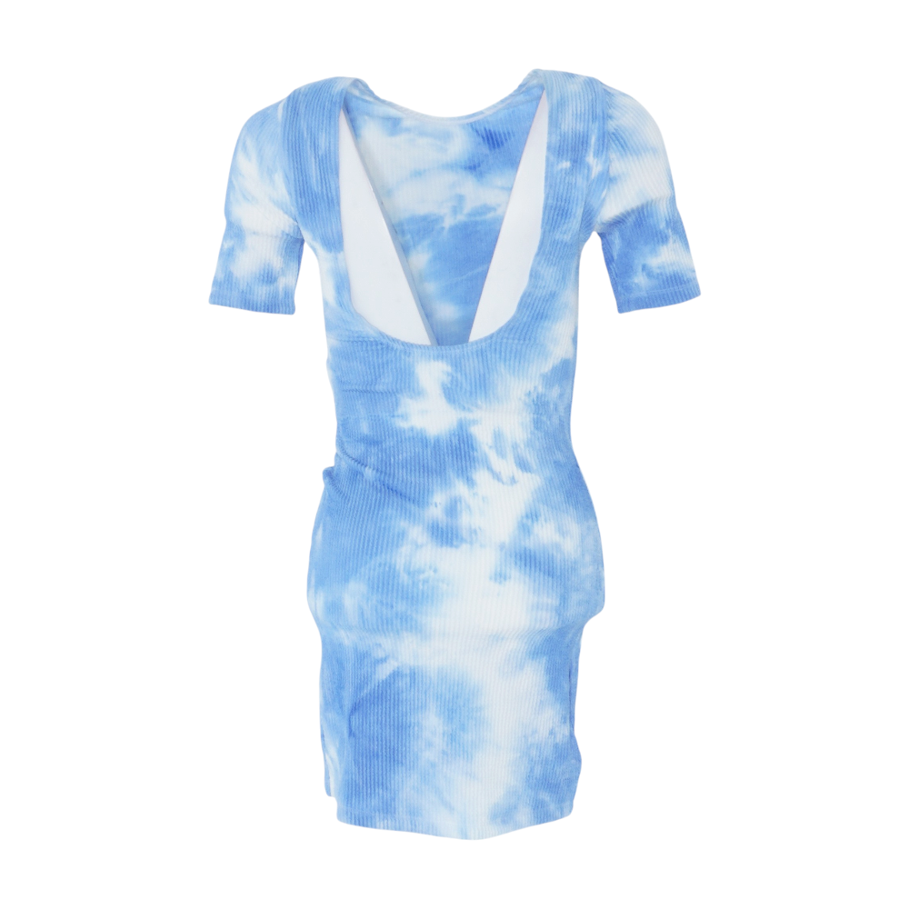 Blue Tie-Dye Mini Dress