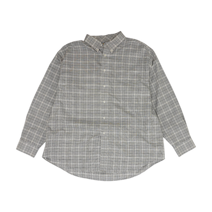 Gray Plaid Long Sleeve Button Down
