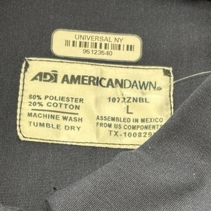 Vintage Navy Solid Short Sleeve Button Down