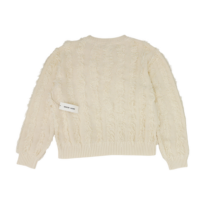 Ivory Striped Pullover Sweater