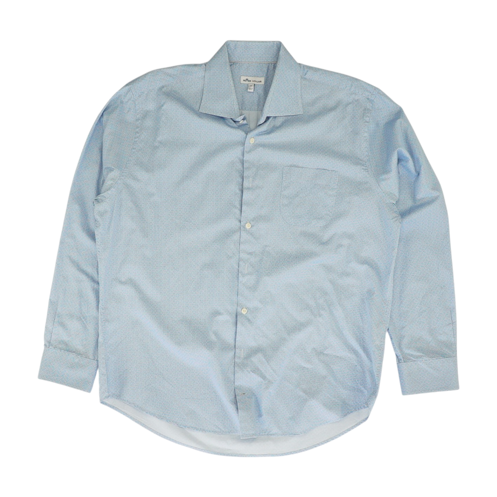 Blue Print Long Sleeve Button Down