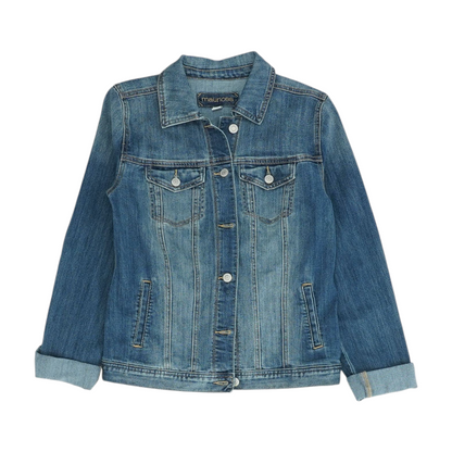 Blue Solid Denim Jacket