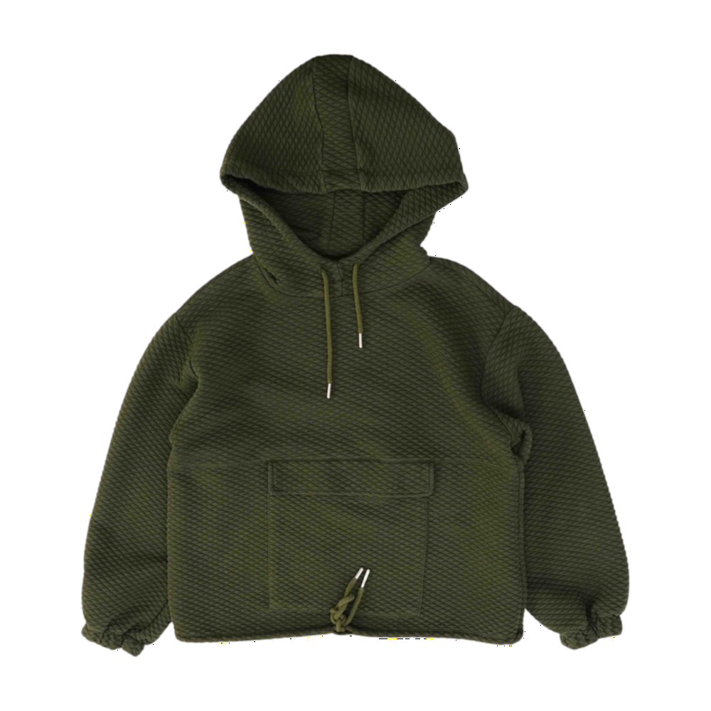 Green Solid Hoodie Pullover