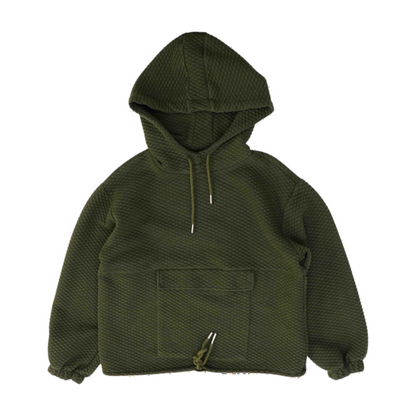 Green Solid Hoodie Pullover