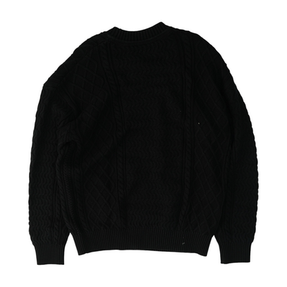 Black Solid Pullover Sweater
