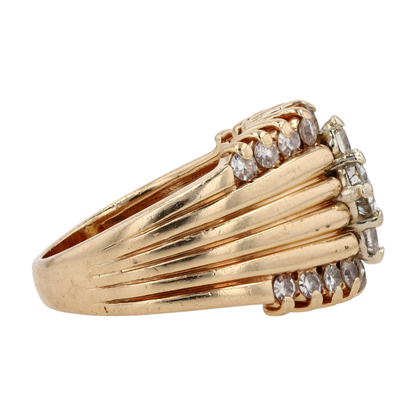 1 ctw 14K Yellow Gold Diamond Statement Ring
