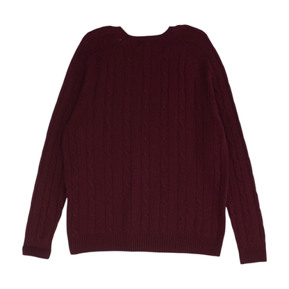 Red Solid Pullover Sweater