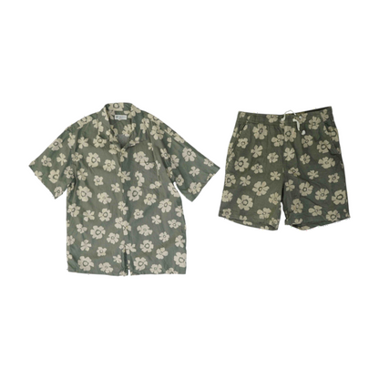 Green Floral Short Sleeve Set