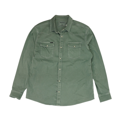 Green Solid Flannel Button Down