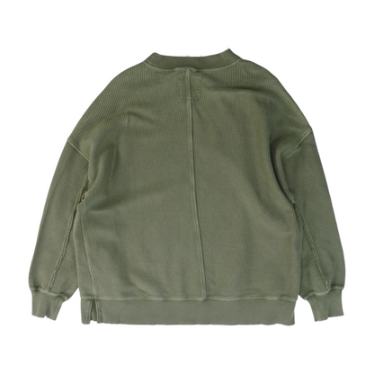 Green Solid Sweatshirt Pullover