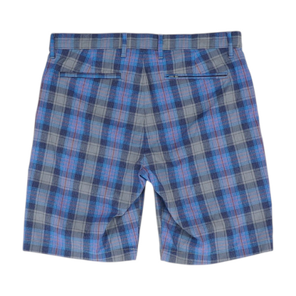 Blue Plaid Chino Shorts