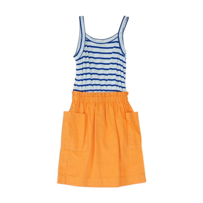 Orange Color Block Dress